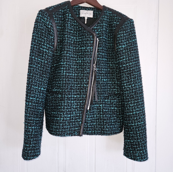 Sandro green tweed jacket - Picture 1 of 8